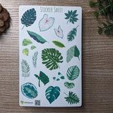 Tropical Leaves sticker sheet | Green Leaf Planner Stickers | Foliage Decorative Stickers | Greenery Scrapbook Stickers