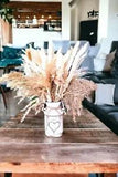 UV Resistant Artificial Dried Pampas Grasses In A Galvanized Metal Vase