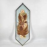 Boho Pressed Flowers in Beveled Glass 4"x12" READY TO HANG
