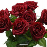 Passionate Red Real Touch Roses Silk Artificial Flowers ??Petals Feel and Look like Fresh Roses' 10 Stems - FiveSeasonStuff Floral