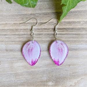 Orchid Earrings, Orchid Jewelry, Magenta Earrings, Purple and White Orchid Flower, Flower Jewelry, Orchid Gift, Orchid Plant, Orchid Petals