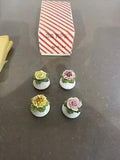 4 Aynsley English Fine Bone China Pink Rose & Yellow Carnation Salt Pepper Lot