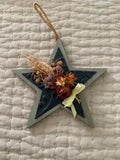 Homemade Country Hanging Star w/ dried flowers