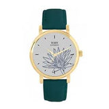 Toff London TLWS-59195 Ladies Blue Water Lilies Flower Watch