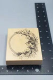 PSX Rubber Stamp Oval Frame Flowers Tulip Lily Rose Wood Mount 3.5" X 4.5" k-413