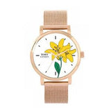 Toff London TLWS-37018 Ladies Yellow Lily Flower Watch