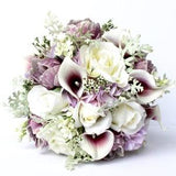 PURPLE WEDDING BOUQUET- Purple Wedding Bridal Bouquet , Real to Touch Peonies Bridal Bouquet, Purple and mint bouquet