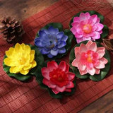5pcs Artificial Lotus Flower Water Lily Fake Plant Floating Plant Pond Decor