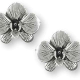Orchid Jewelry Sterling Silver Handmade Orchid Flower Earrings  OR5-E