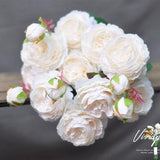 Three head Silk European Peonies??white peonies,white bridesmaid peonies bouquets, wedding flowers,silk flowers,not real touch