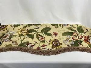 Waverly Set of 2 Valances French Country Floral Yellow Green Red Butterfly Lily