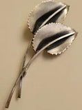 Vintage STERLING by JEWEL ART Calla Lillies Brooch