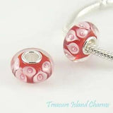 Calla Lily Red Flower Lampwork Glass 925 Sterling Silver European Bead Charm