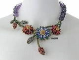 Heidi Daus "My Water Lilies" Beaded Crystal Floral  Necklace, SWAROVSKI Crystals