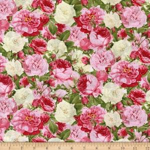 Vintage Rose Bouquet Lighthearted Paris by David Textiles 44 inches wide 100% Cotton Fabric DT CA 3038 5C 1