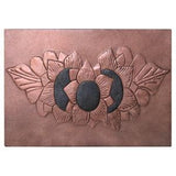 Sunflower Backsplash Mural, Floral Kitchen Splashback Over Stove, Real Copper Splashblack, Customizable Copper Kitchen Backsplash Tile