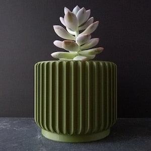 The Manhattan Planter - Dark Green - With Drainage & Tray - 4 5 6 7 8 9 inch