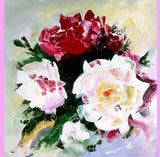 Peonies CANVAS Oil Painting Floral ORIGINAL Art Shabby Chic Impasto Textured