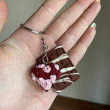 Rose Bouquet and Chocolate Key Chain, Rose Key Ring, Rose Bouquet Charm, Chocolate Food Charm, Valentines Gift, Girf for Girlfriend, Rose