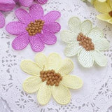 Set of  3pcs    40pcs Yellow beige purple  embroidered sunflower sun  flower applique patch  diy sewing  summer hat  5.6cm 2.2inch