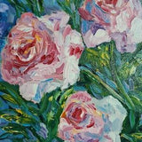 Roses Oil Painting Canvas Original Painting Home Wall Decoration 15.7 by 15.8 inches