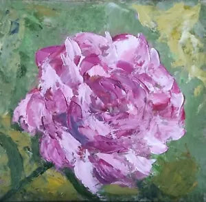 Original Art Pink Peonies Impasto Oil Painting Pink Peony Flowers Art 6????6"