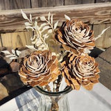 Wood Roses / 5th anniversary gift / Anniversary Flowers / ecofriendly flowers / Roses Gift Bouquet / Birthday flowers / Rustic Flowers /WILD