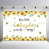 Sweet Little Bee Princess Girl Baby Shower Party Decorations Backdrop Yellow Bee-Day Honey Sunflower Photography Background Photo Banner