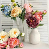Artificial Flowers Oil Painting Peonies Wedding Home Decor Photography Props