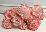 Pink & White Silk Carnations 2 Sprigs 14 Flowers Total Estate Sale!