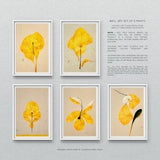 Orchid wall art yellow prints Abstract Mid Century Modern Prints for minimalistic style botanical wall art flowers print