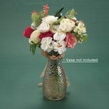 Red White Theme Bouquets Material Pack / 26P Artificial Silk Flower Head Faux Flower For DIY Floral Arrangement Centerpiece Decor Combo Set