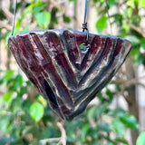 Small Hanging Raku Orchid Pot with Metallic Glaze