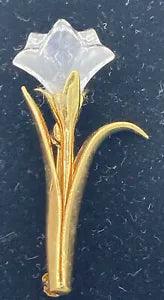 Vintage Swarovski Swan Crystal Memories Lily/Tulip Flower Pin Brooch No Box