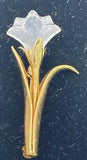 Vintage Swarovski Swan Crystal Memories Lily/Tulip Flower Pin Brooch No Box