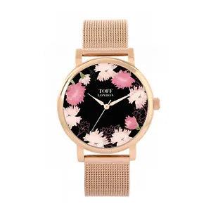 Toff London TLWS-37081 Ladies Pink Carnations Flower Watch