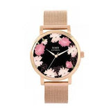 Toff London TLWS-37081 Ladies Pink Carnations Flower Watch