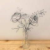 Rose wire flowers bouquet from five flowers/ Flower wire art / Home wire decoration.