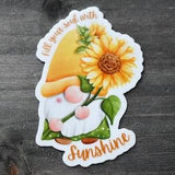 Knitting and Crochet vinyl sticker, Fill your soul with Sunshine, medium size