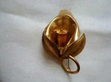 Vintage Gold Tone Calla Lily 3D Flower Pin Brooch