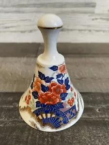 GORGEOUS  JAPAN PEONY FLOWER CART PORCELAIN BELL MARUHAN