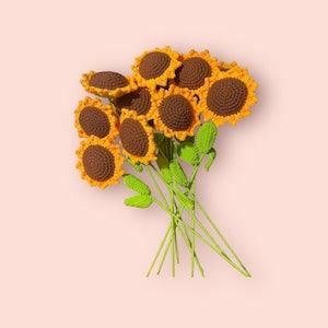 3pcs Crochet Sunflowers crochet flower bouquet sunflower bouquet birthday gift home decor room deoc