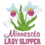 Minnesota Lady Slipper - Machine Embroidery Design, Lady's Slipper Embroidery Pattern, Orchid Flower Embroidery, Floral Embroidery Design