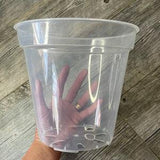 8??? large round ultra clear orchid pot, Clear plastic pot, Plastic flower pot for orchids, Clear pot for large tropicals, Aroid nursery pot