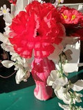 Spring Easter Flower Table Centerpiece Arrangement Decoration Glass Vase Red