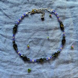 Midnight garden beaded necklace