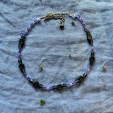 Midnight garden beaded necklace