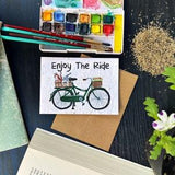 Plantable greeting cards, enjoy the ride, spring, flower seed paper, eco-friendly, hand-made, zero-waste