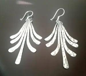 Erick's Sterling Silver Dangle Lily Flower Earrings Taxco.925