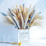Dried Pampas Grass Decor Boho Home Decor Natural Dried Flowers, 115PCS
